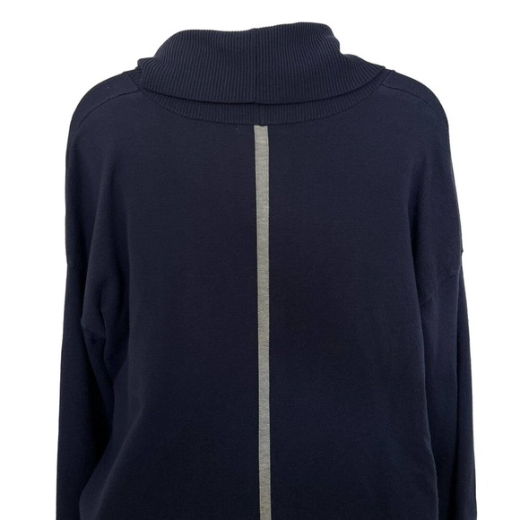 89th & Madison Blue & Gray Accented Cowl Neck High-Low Sweater - Size Medium - Picture 5 of 7